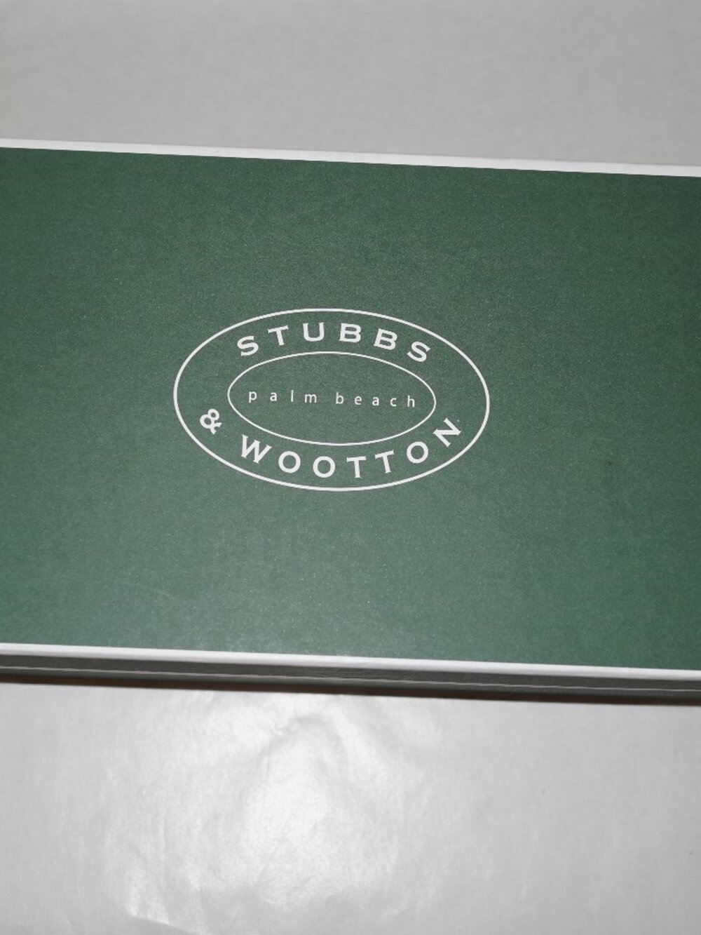 Stubbs & Wootton Empty Shoe Box Green Original Packaging